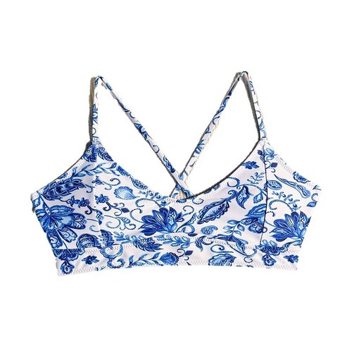 Elegant European and American Printed Tankini Swimsuit for Women - High-end Beach and Hot Spring Swimwear Top