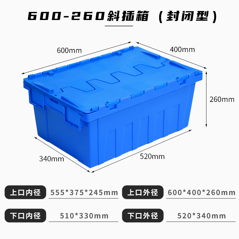 Caja de Logística de Inserción Oblicua Feiyu Sheng, Caja de Transporte Médico, Caja de Plástico para Entrega en Supermercados y Tiendas de Conveniencia con Tapa Abatible