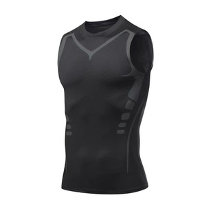Summer Men's Quick-Drying Ice Silk Fitness Sports Sleeveless Singlet Outdoor Basketball Breathable Training Printed Tight Vest