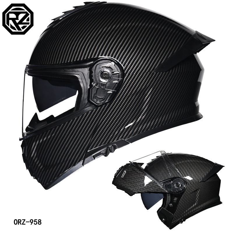 Casco de coche eléctrico Orz transfronterizo para hombres y mujeres, casco, cola de doble espejo de verano, semicompletamente cubierta, personalidad Four Seasons DOT