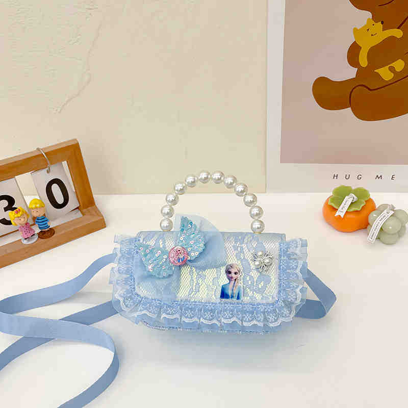 Bolsos pequeños para niños, niñas, niños, princesa, moda, estilo occidental, sirena, princesa Aisha, bolso de mano de perlas, monedero