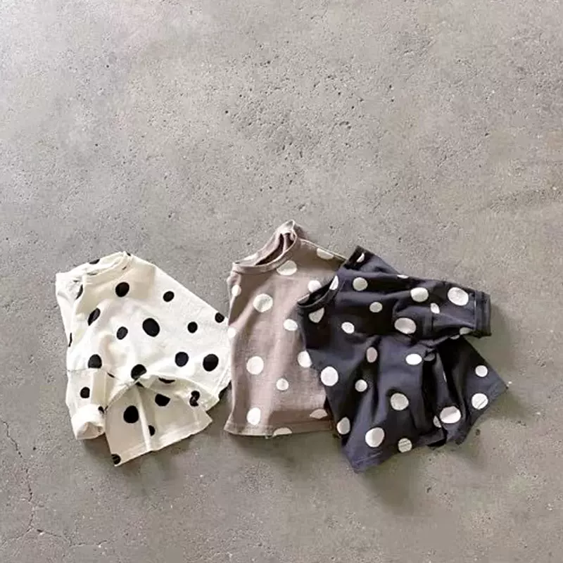 儿童打底衫韩版童装婴童秋季婴儿波点T恤衫宝宝秋装纯棉套头衫T恤