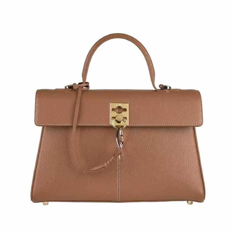 CAF Hong Kong Niche Design 2026 New Cowhide Briefcase Small Women's Shoulder Crossbody Handbag Square Bag - Thumbnail 8