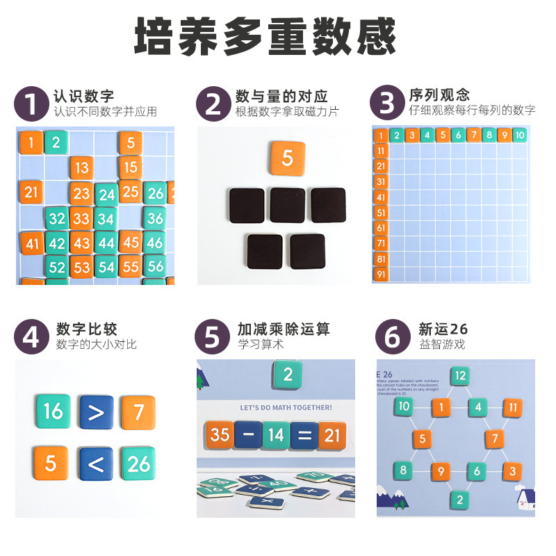 cpc 百数板蒙氏教具数字启蒙数感数学玩具磁吸一百板幼儿认知思维|undefined