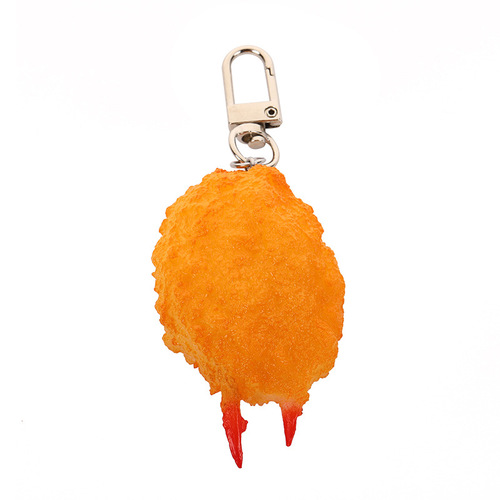 Western breakfast model creative gold crab claw keychain accessories simulated food ornaments photography props wholesale