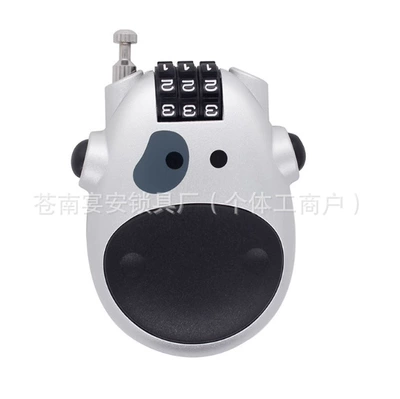 Steel Wire Lock Password Lock Helmet lock - white