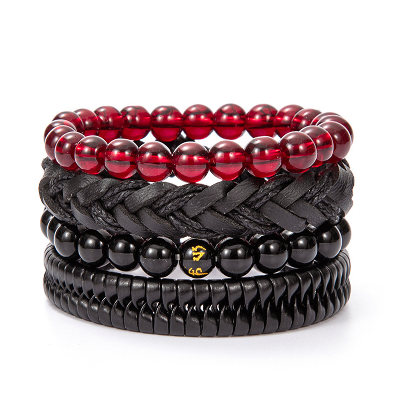Ethnic Style Leaf Pu Leather Alloy Braid Unisex Bracelets display picture 2