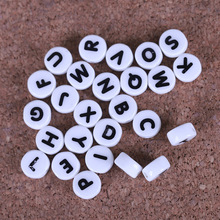 26个英文字母陶瓷扁珠穿孔散珠DIY手串手链隔珠陶瓷双面配珠圆珠