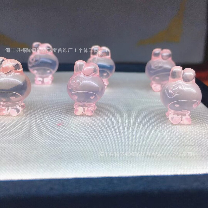 天然ローズクォーツメロディービーズ diy ネックレスブレスレットペンダント漫画かわいい甘いクリスタルアクセサリー卸売|undefined