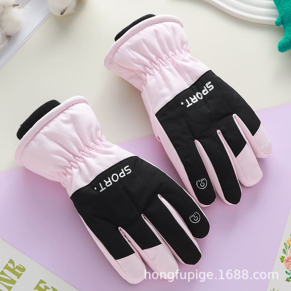 Guantes calientes para niños resistentes al frío en invierno, guantes de esquí al aire libre a prueba de viento, ciclismo a prueba de agua para niños y niñas