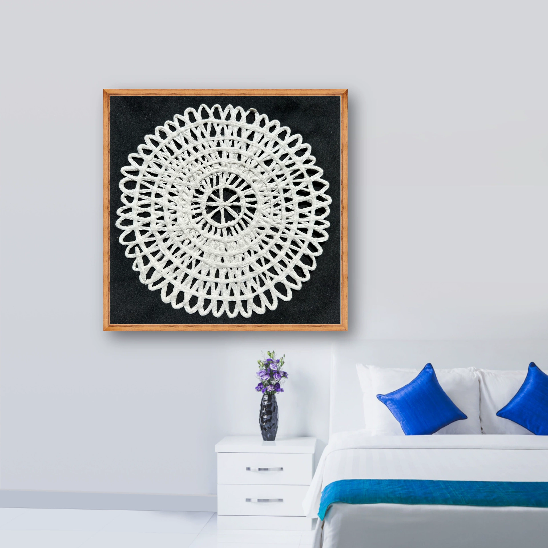 Покупка Amazon декоративная painting wholesale бумажная живопись прихожая подвесная картина кросс-бордер Nordic стиль чистый ручной работы ротанг картина производитель