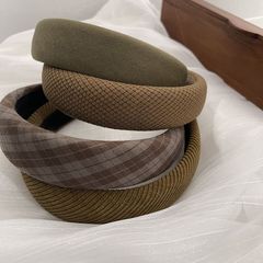 Autumn/Winter Pop Tartan Retro Style Green Hairband Dark Headband for Outings Autumn/Winter Outfit Hair Accessory