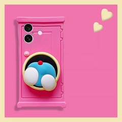 刺された猫のアニメスタンドはリンゴ16の携帯電話ケース華為mate60prの転倒防止携帯電話保護カバーを適用している