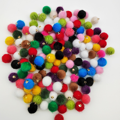 15mm faux mink colored bead pendant earring necklace ear cuff handmade DIY small accessories factory wholesale
