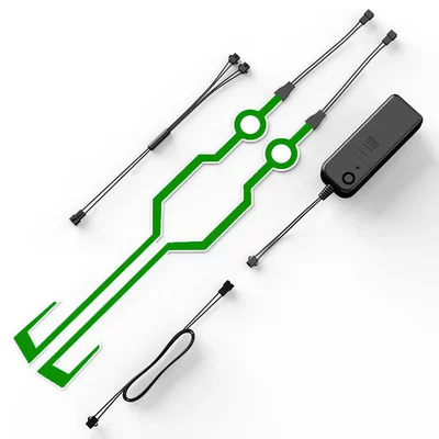 Cold light sheet – pasted cool luminous light bar - one-to-two-helmet-strips-rechargeable-model-green
