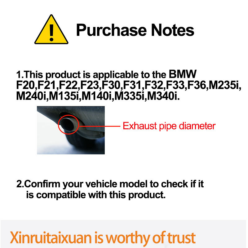 Suitable for Bmw M235I M240I F20 F21 M135I M140I 60mm Exhaust Pipe Tail Throat Tail Tip