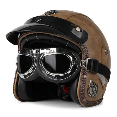 Motosiklet dəbilqələri — for Men and Women, Winter - m-brown-silver-mirror-free-hat-brim-face-towel