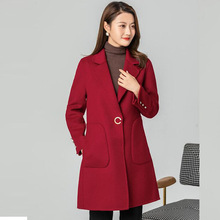 華哥弟情羊毛雙面呢子大衣女2022年冬裝新款韓版中長款毛呢外套