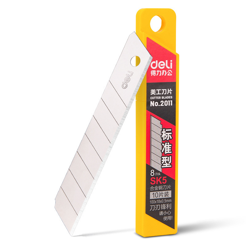 Deli 2011 Art Blade 18mm 10 Pieces/Box Sharp Large Sk5 High Carbon Steel Wallpaper Blade
