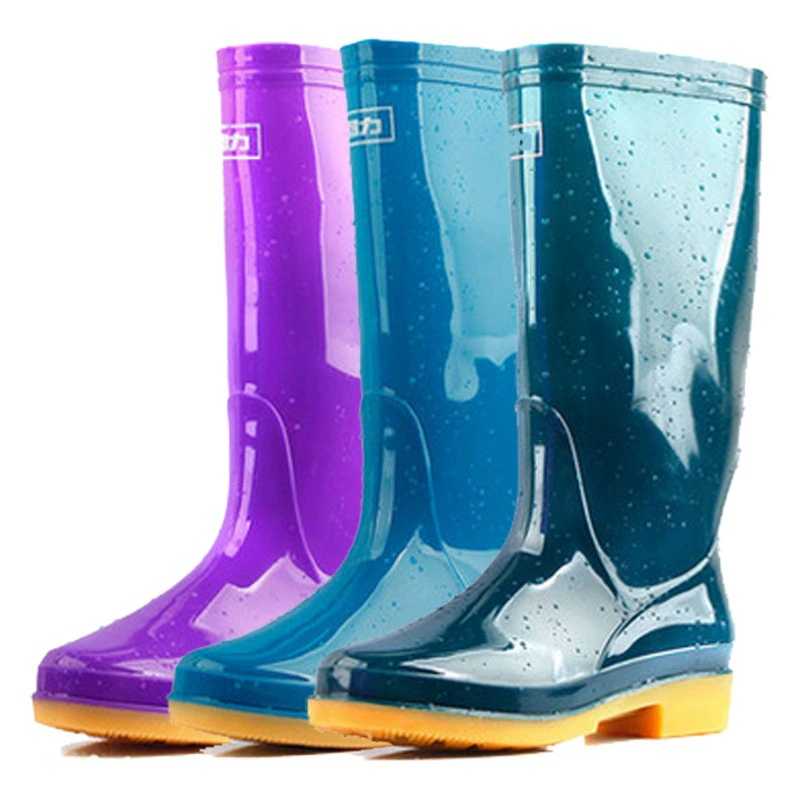 Shanghai Huili 813 резиновые сапоги, модные женские резиновые сапоги средней длины, Нескользящие, износостойкие, цветные водные туфли из коровьего сухожилия, оптовая продажа
