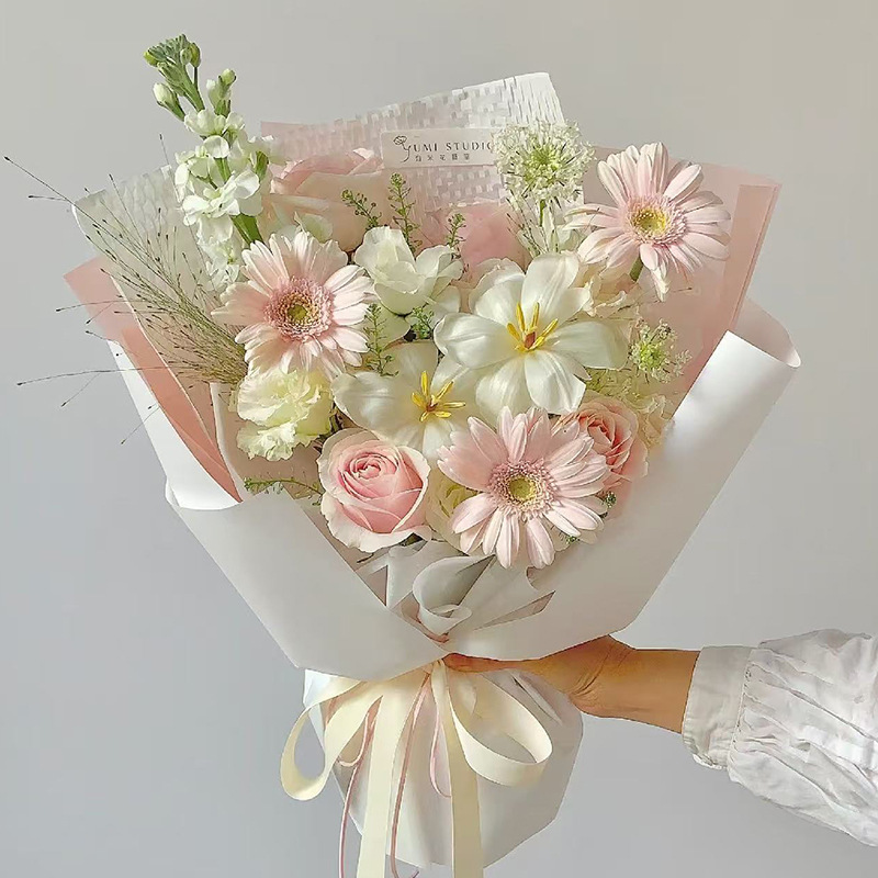 Huaxi Factory Wholesale Comercio exterior transfronterizo al por mayor exclusivamente para rollos de color puro Estilo coreano Chunian Ouya Paper Papel de embalaje de flores