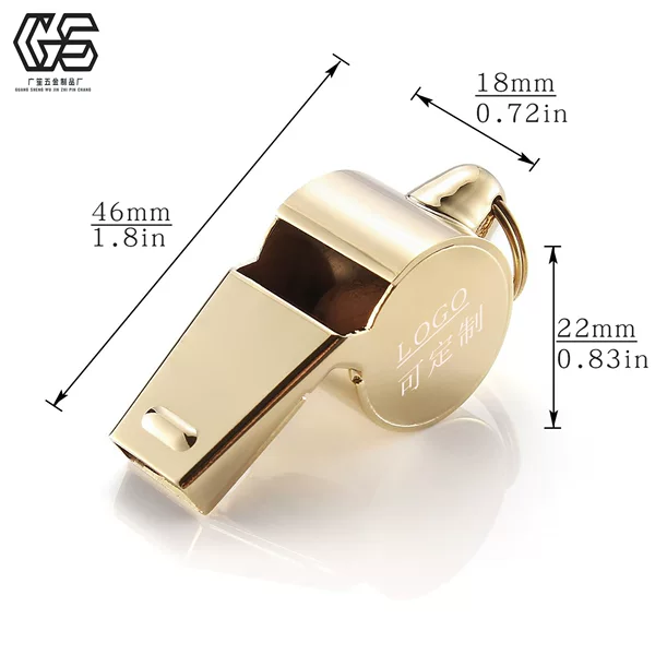 Manufacturers wholesale golden stainless steel whistle LOGO whistle outdoor life-saving whistle