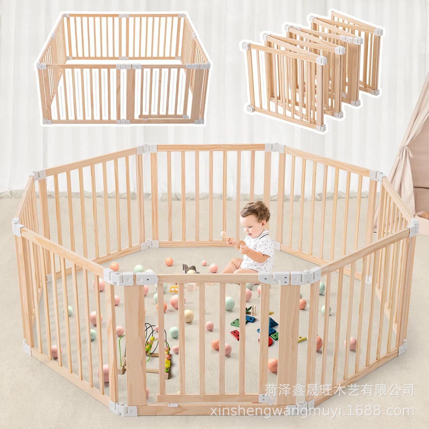 Cross-Border Household Baby Fence Adjustable Baby Activity Center Portable Indoor Playground Game Fence
