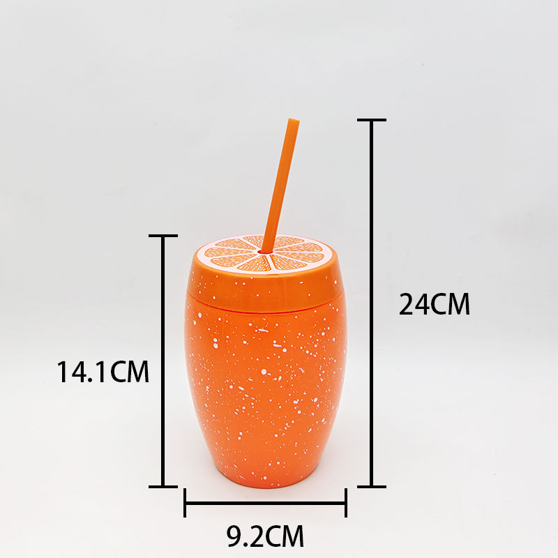 Taza de paja de la serie de frutas de verano gran cantidad de dibujo detallado soporte para diseñar taza de publicidad taza de promoción