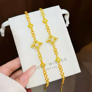 金店同款沙金点钻传承十字架金刚杵手链新中式复古轻奢饰品送女友