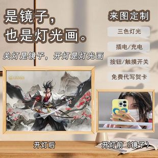 King Glory mirror light painting creative luminous photo frame Miyamoto Musashi hero series peripheral desktop decorative painting
