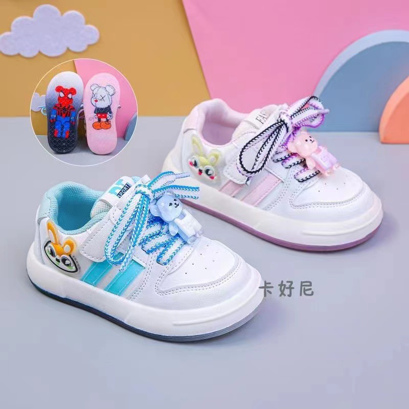 2023春季新款软底男女童卡通软底魔术贴单鞋小白鞋童单鞋学生板鞋|ru