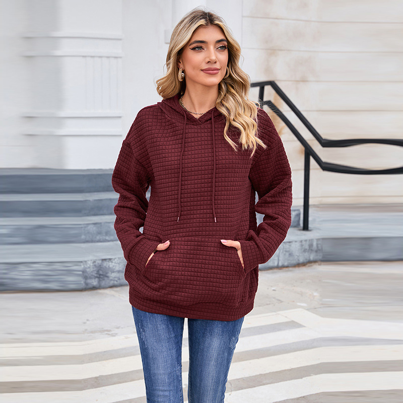 Shi Ying Autumn New Solid Color Hooded Sweater for