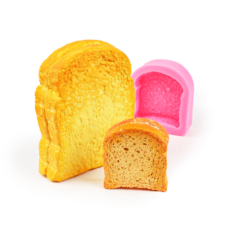 Tamaño de simulación tostadas pan tridimensional molde de silicona DIY hecho a mano pizca música pastel de chocolate para hornear mousse