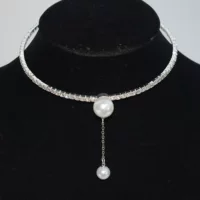 Минималистичный новый стиль choker жемчужный ошейник со стразами трансграничный стразы невеста свадебный ошейник ключицы шеи