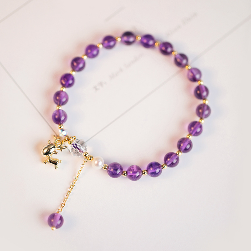 [ Yilu Has You] Natural Amethyst Bracelet For Women, Simple Style Street Photography, Fresh And Sweet Style Beaded Bracelets