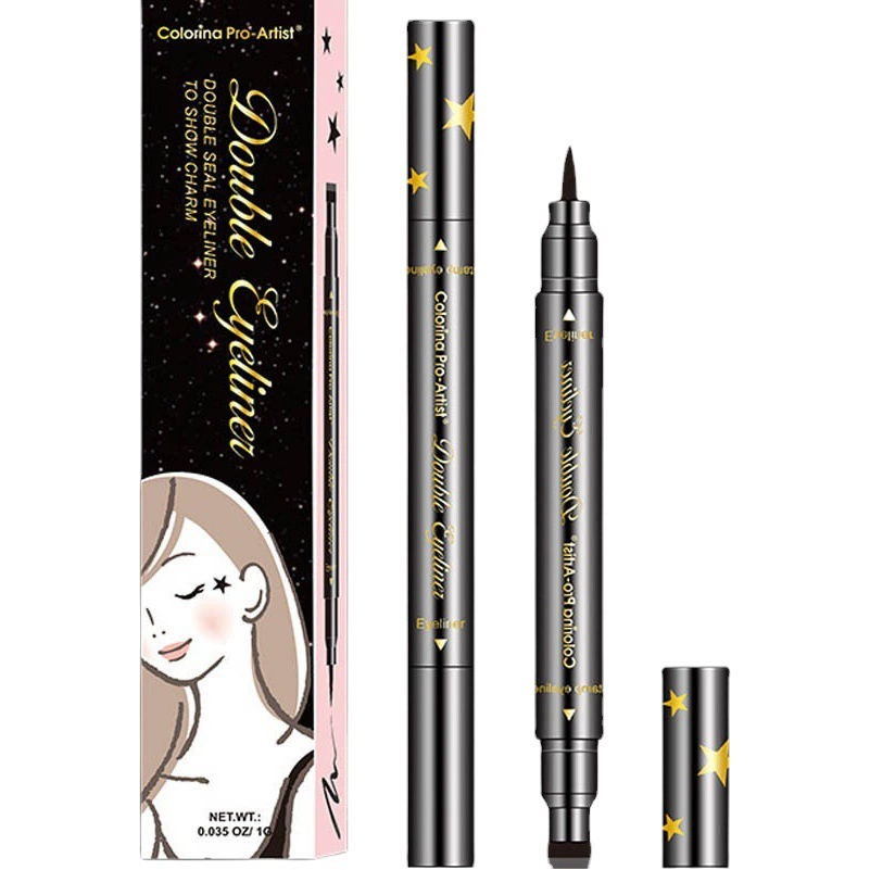 Трансграничная красота, двусторонняя долговечная уплотнительная подводка для глаз, не размазывающаяся украшение, черная подводка для глаз, бренд макияжа оптом