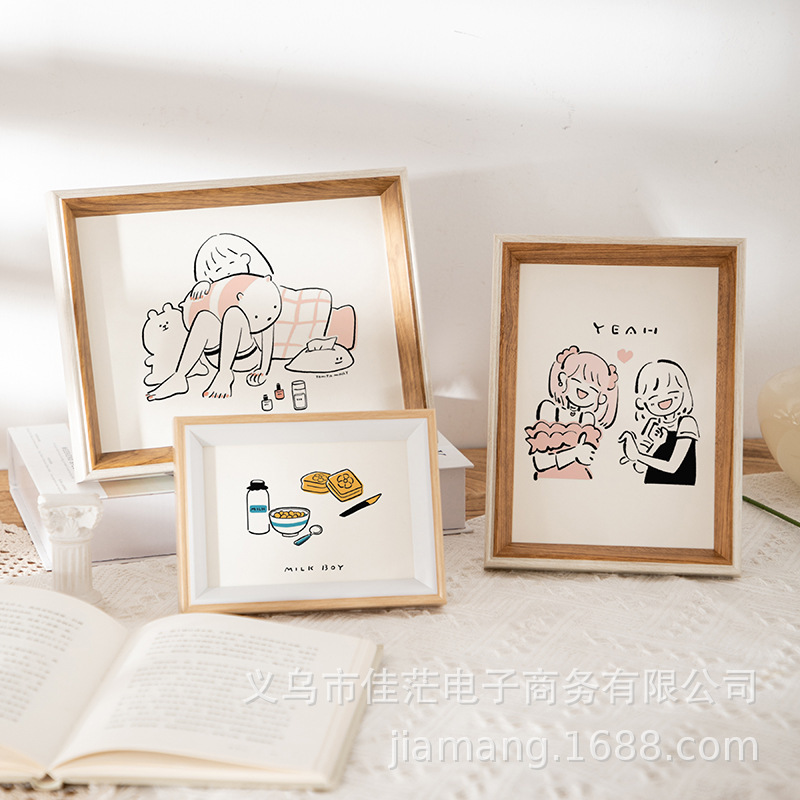 Simple wooden photo frame table 5 inch 6 inch 7 inch 8 inch 10 inch A4 picture frame wall photo wall studio photo frame wholesale