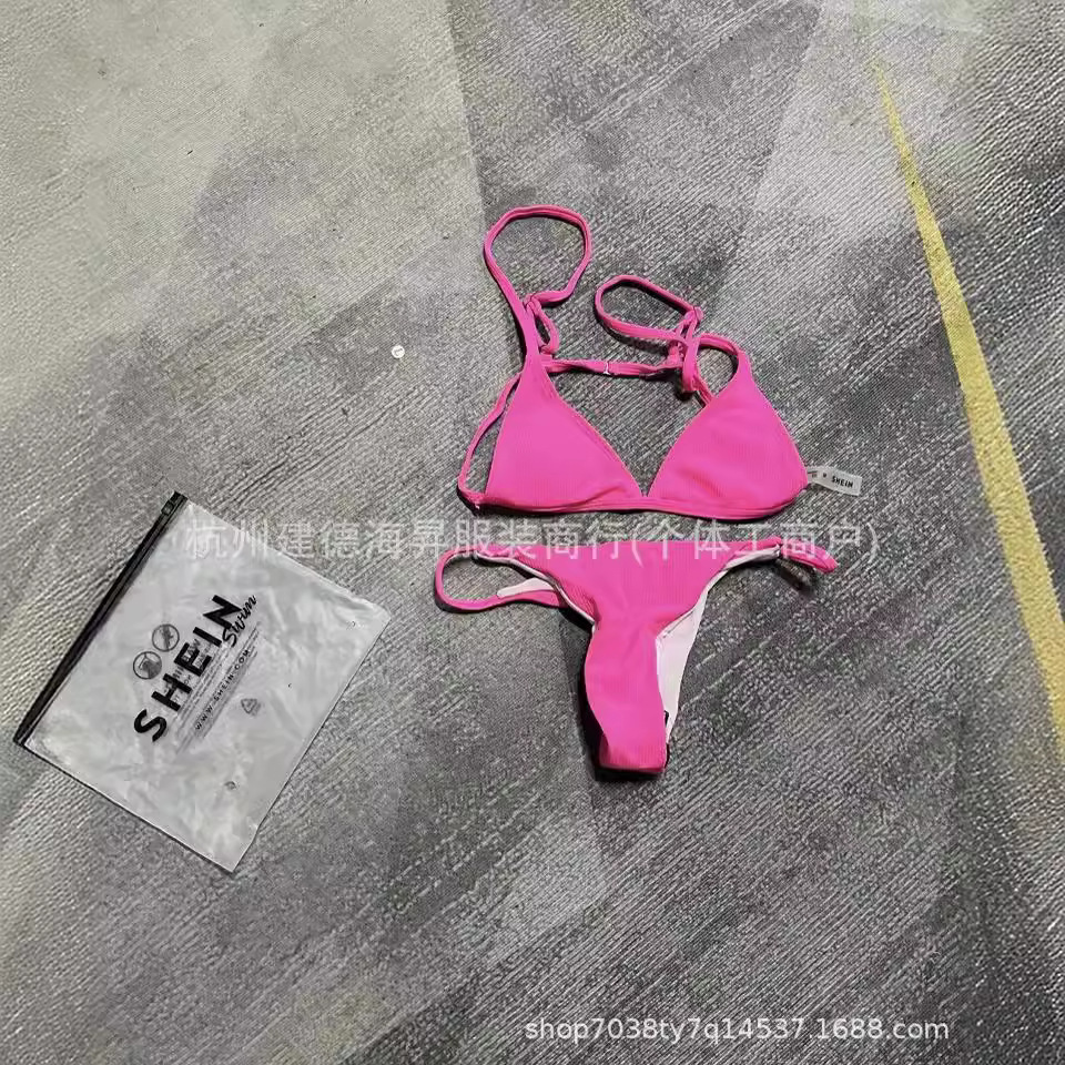 Trajes de baño de Shein transfronterizos sexy de tres puntos bikini conjunto de mujeres de verano Shein trajes de baño divididos África venta caliente