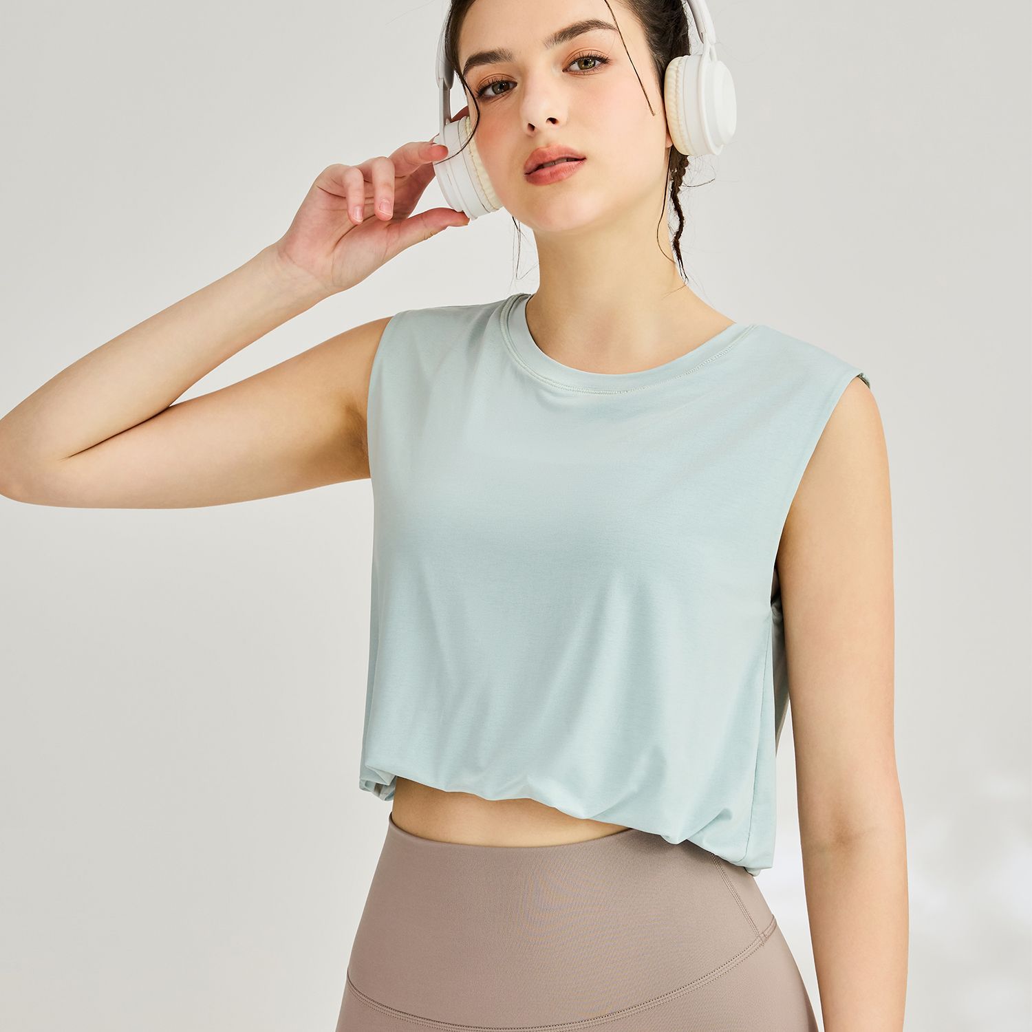 Chaleco deportivo con tacto suave para primavera y verano, blusa sin mangas con cuello redondo, ropa de running de secado rápido para mujer, top holgado para yoga, ropa exterior
