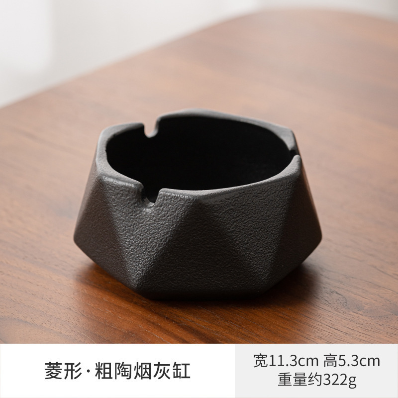 大号陶瓷烟灰缸家用简约潮流时尚创意个性办公室轻奢高级感烟缸|undefined