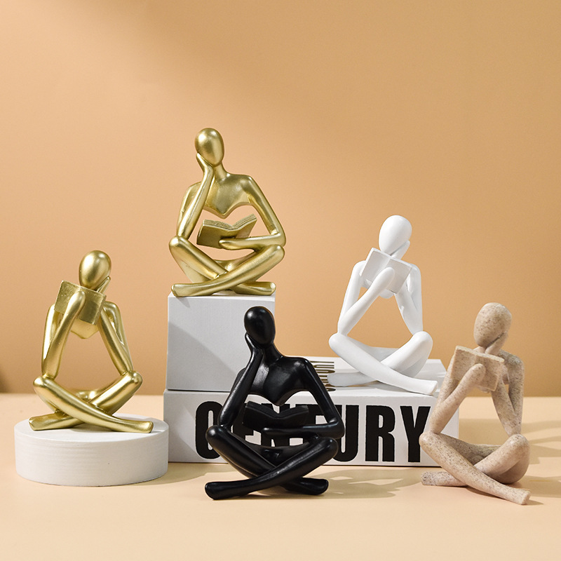Amazon's Popular Abstract Reading Character Statue Home Living Room Bookshelf Desktop Resin Crafts Decorative Ornaments Amazon's Popular Abstract Reading Character Statue Home Living Room Bookshelf Desktop Resin Crafts Decorative Ornaments
