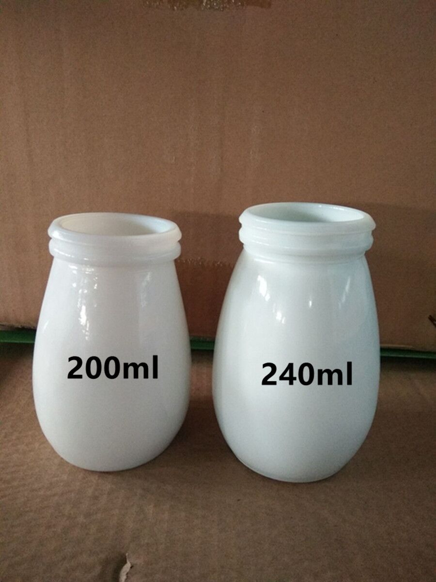 厂家200ml240ml奶瓶老北京酸奶瓶罐乳白瓷布丁牛奶杯高仿陶瓷瓶