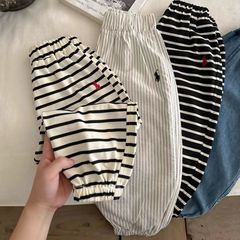 兒童防蚊褲2024夏季新款男女童束腳長褲寶寶冰絲軟牛仔休閒褲潮