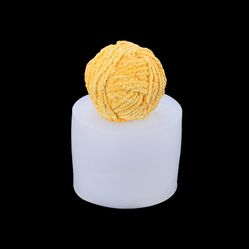 Bola de lana simulación tridimensional molde de silicona creativa para hornear mousse pastel molde de postre jabón hecho a mano aromaterapia vela