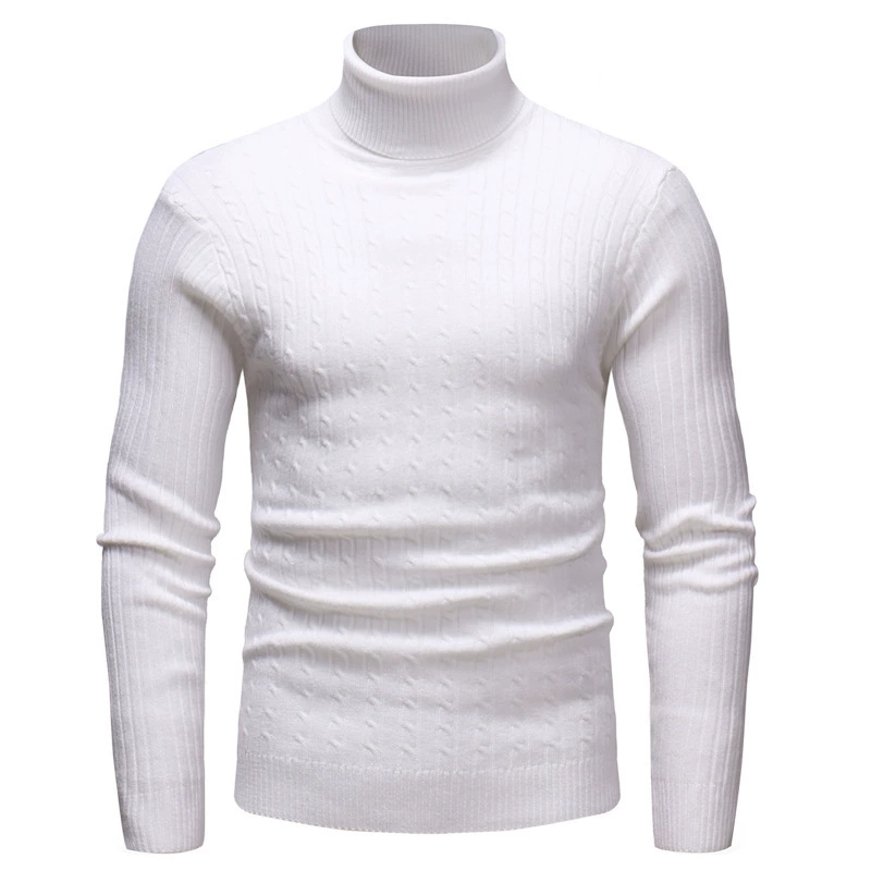 Демисезонный вязаный свитер, городской стиль, воротник-стойка, Slim Fit (2–2XL, múltiples цветов)