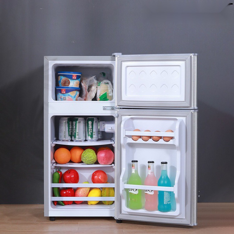 Delivery to Home Refrigerator Household Double-Door Small Two-Person Mini Freezer Refrigeration Dormitory Rental Energy-Saving
