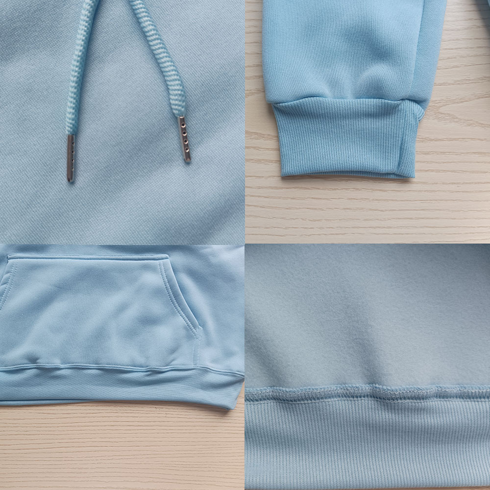 Dam hoodie i fleece med texttryck på ryggen_voghion.com