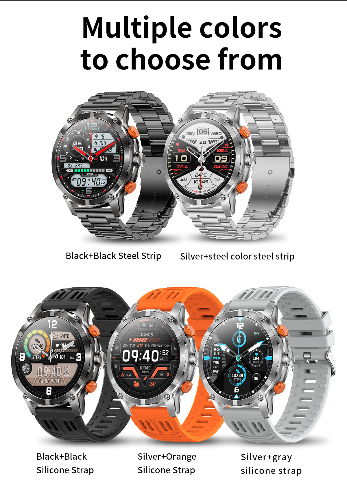 Smartwatch Für Herren Mit Bluetooth-anruf Und Herzfrequenzmesser_voghion.com