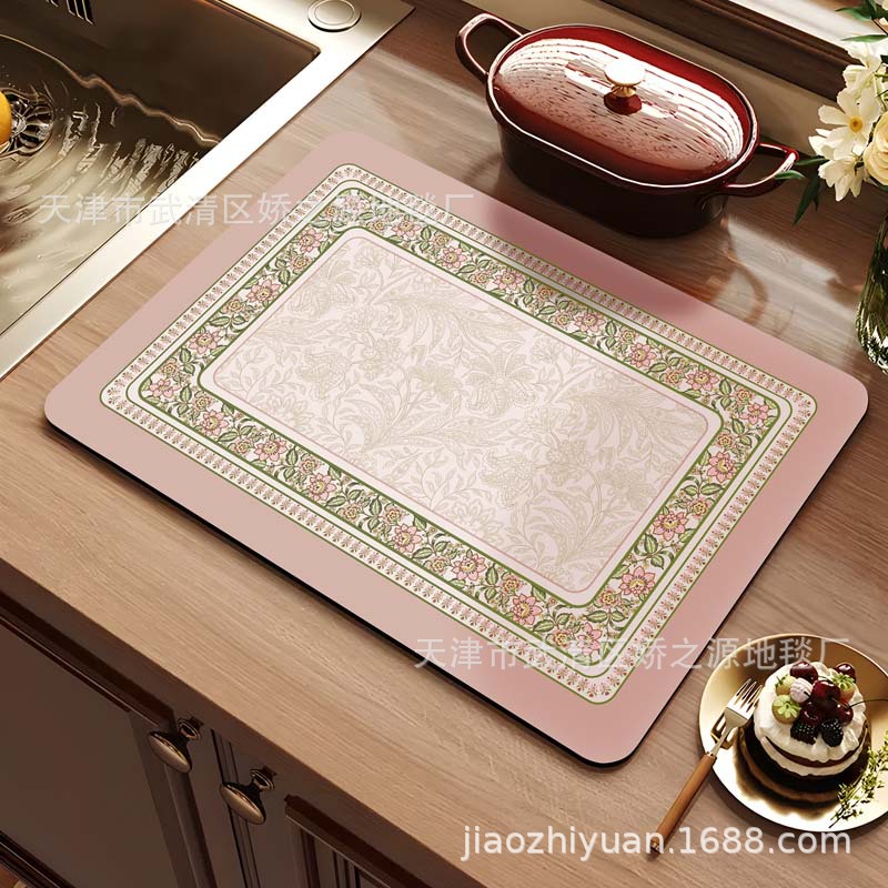 Almohadilla de drenaje transfronteriza, lodo de diatomeas, fácil de cuidar, almohadilla absorbente, encimera de escritorio de cocina, almohadilla de aislamiento antiescaldado, suministro directo de fábrica