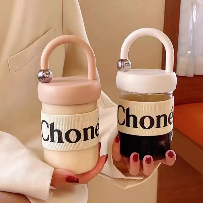 Xiaoxiangfeng Style Cup with Handle, Glass Cup, Simple Ins Style Office Large Capacity Water Cup, Promotional Gift Cup